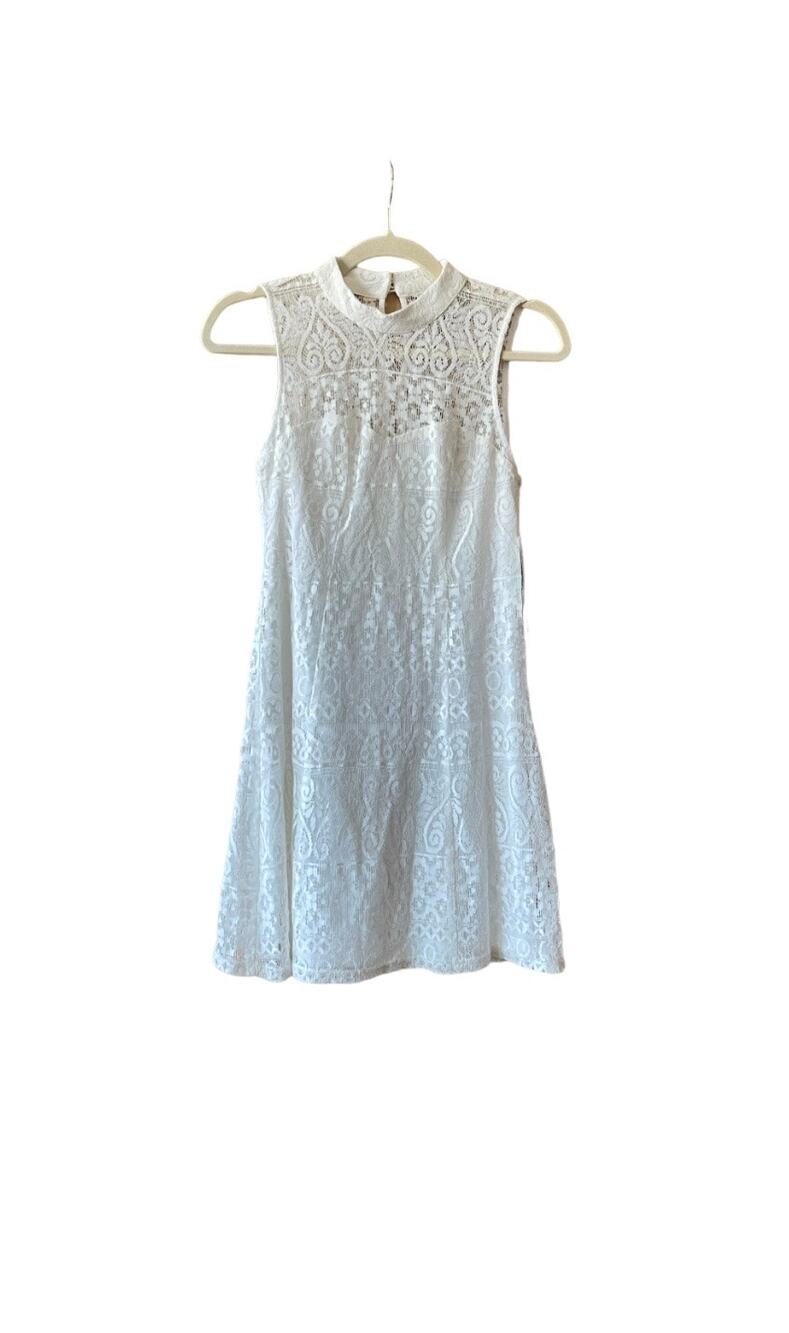 New Sequin Hearts Junior Mini White Dress Lace Size 5